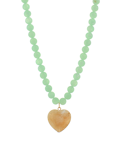 Marble Puffy Heart & Ball Necklace