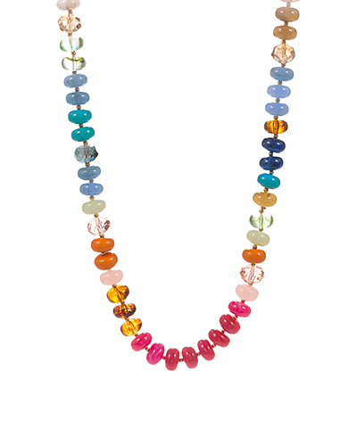 Multi Rondelle Glass Bead Necklace