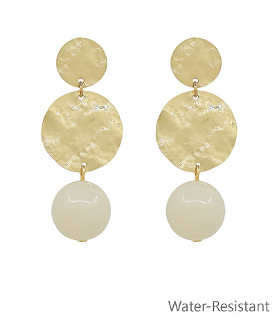 Linear Hammered Round & Ball Earrings