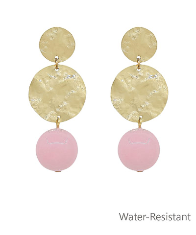Linear Hammered Round & Ball Earrings