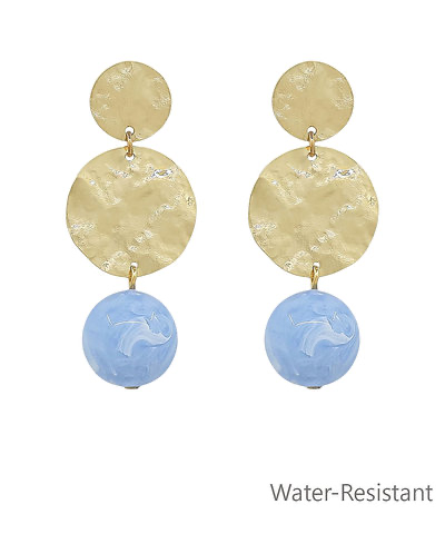 Linear Hammered Round & Ball Earrings