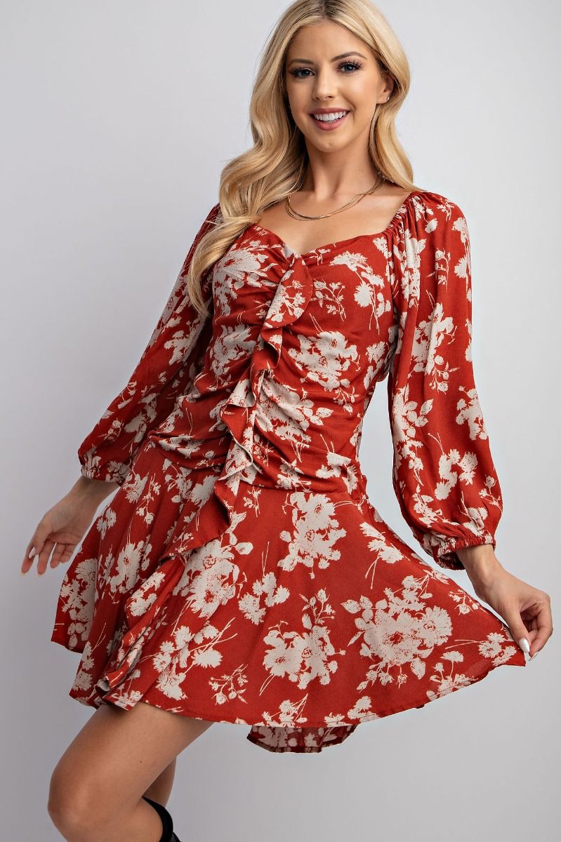 Sweetheart Neck Bubble Sleeves Fitted Dress