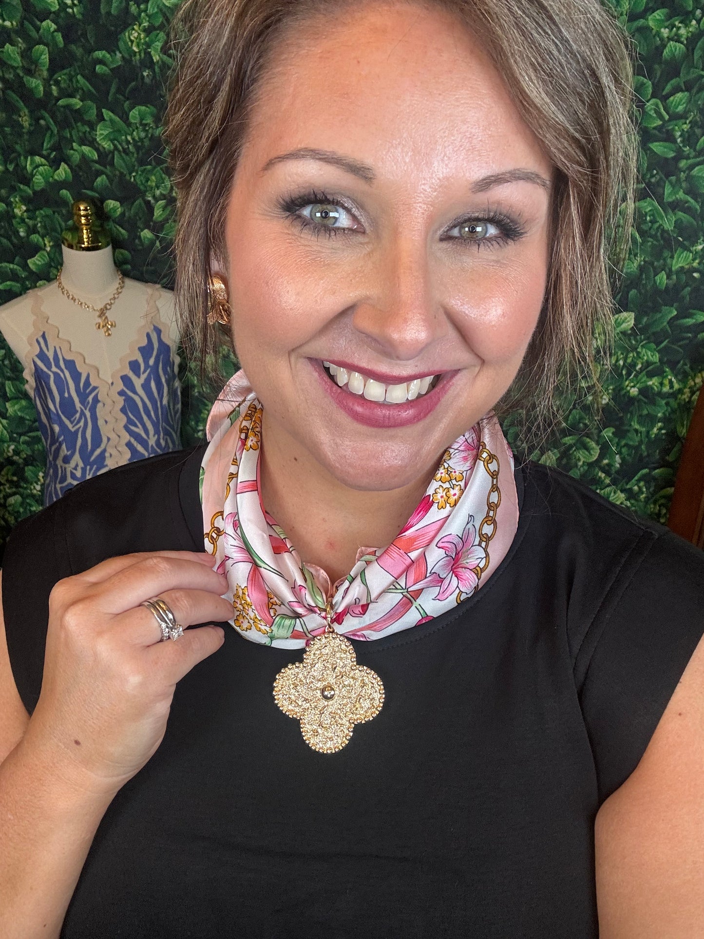 Clover Scarf Necklace