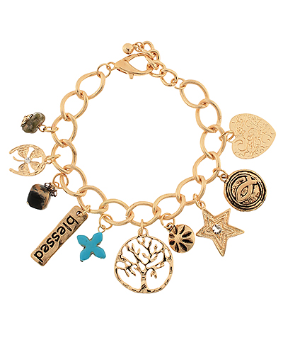 “Blessed" Multi Style Charm Bracelet