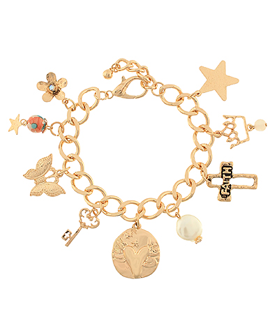 FAITH" Cross & Multi Style Charm Bracelet