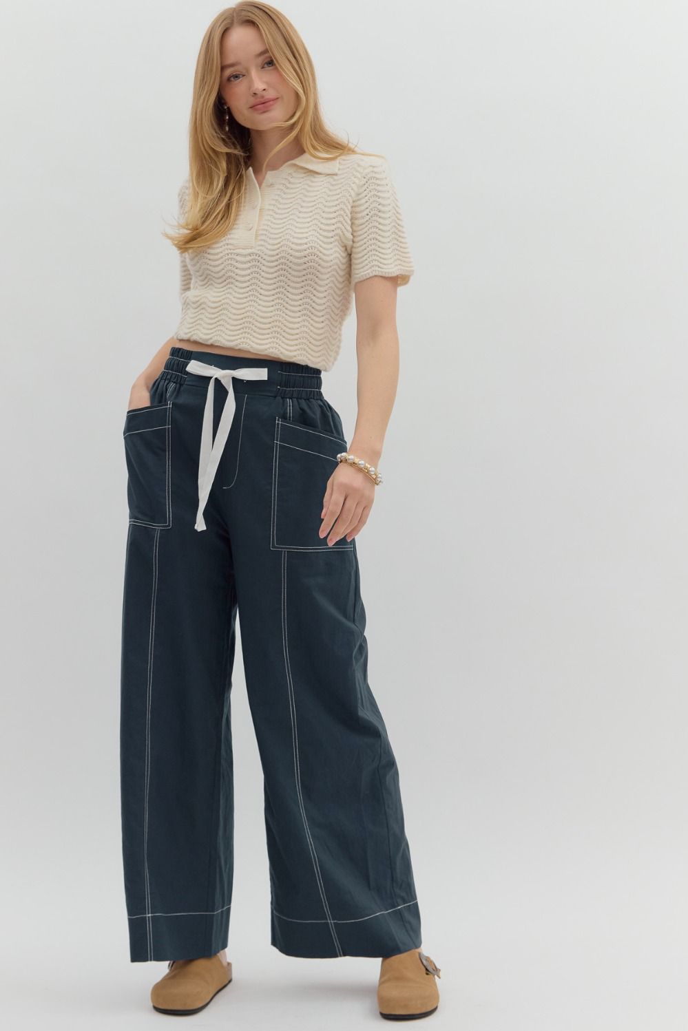 Navy Drawstring Pant