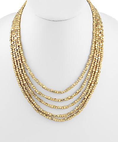 Multi-Layer Small Square Bead Necklace