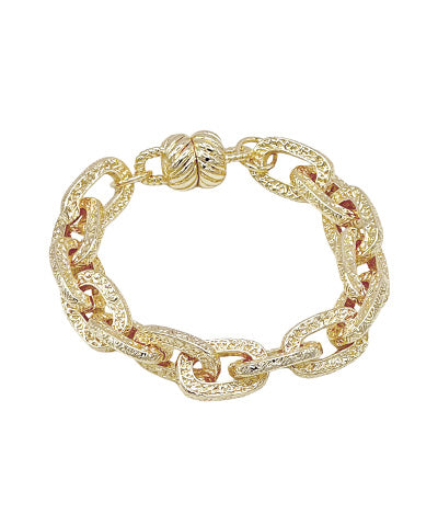 Texture Oval Shape Link Bracelet