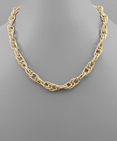 Textured Bling Chain Necklace