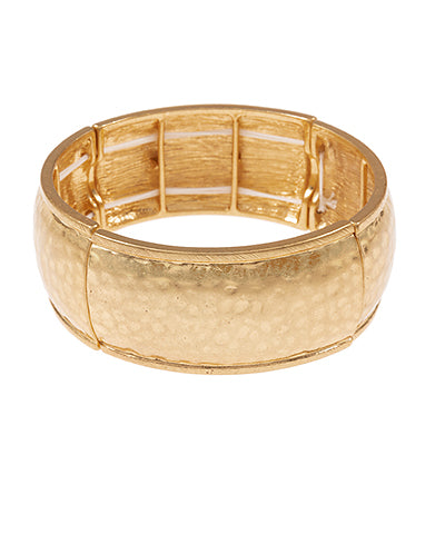 Thick Gold Textured Chunky Metal Bracelet