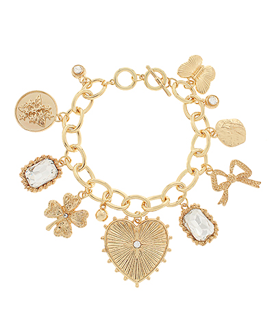 Heart & Multi Charm Bracelet