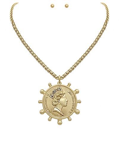 Metal Coin Necklace Set