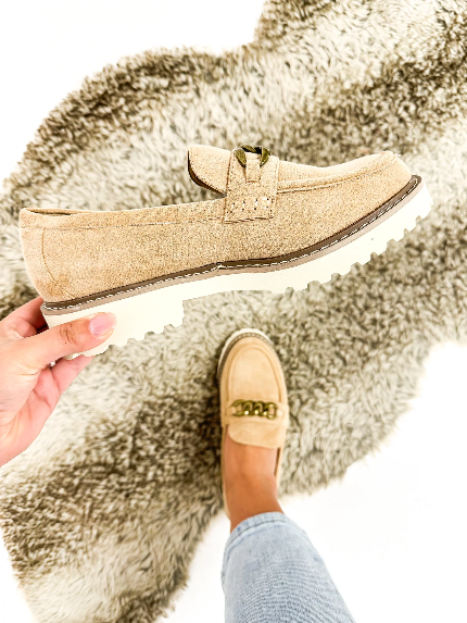 Corkys Literally Loafers in Camel Faux Suede