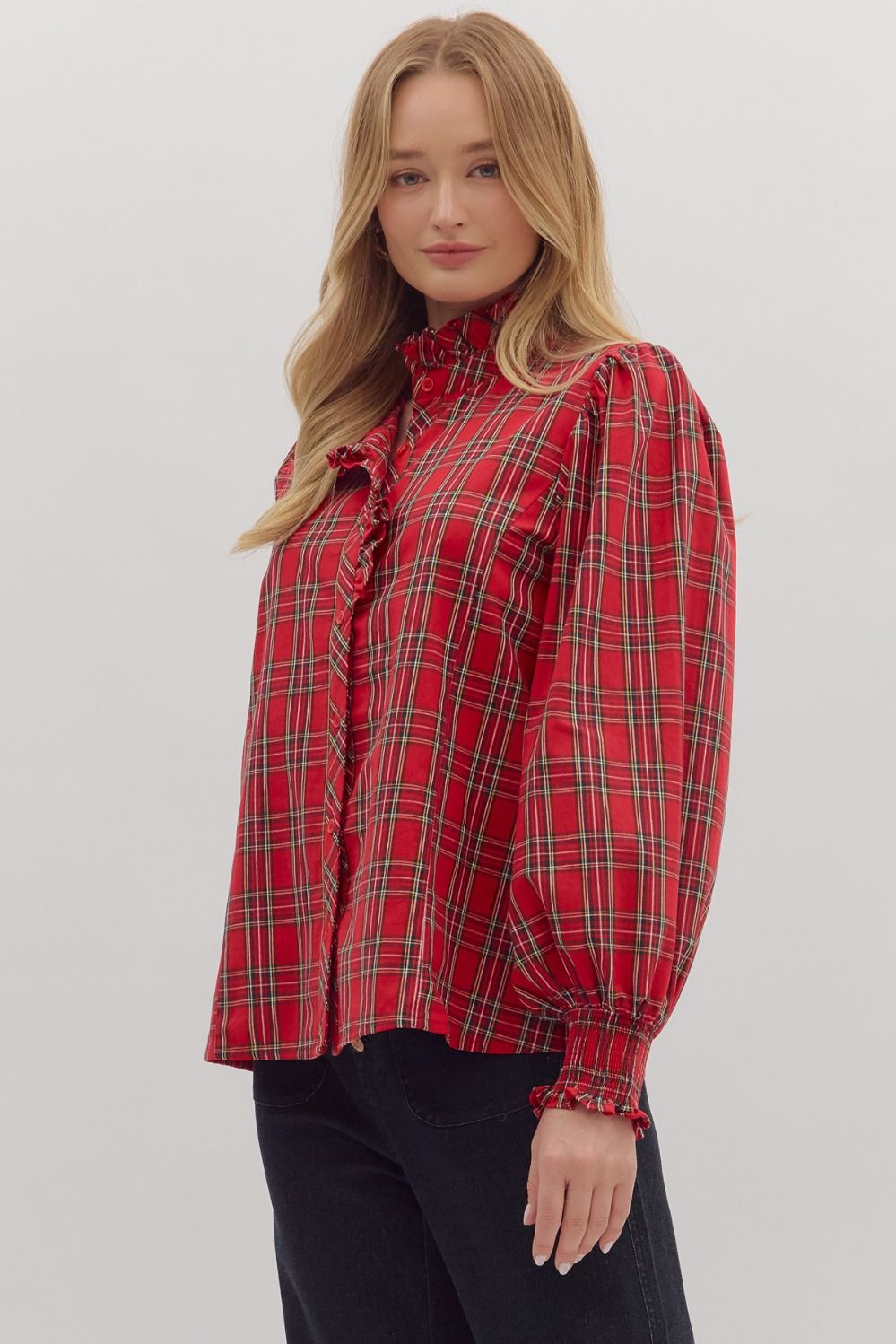 Christmas Plaid Blouse