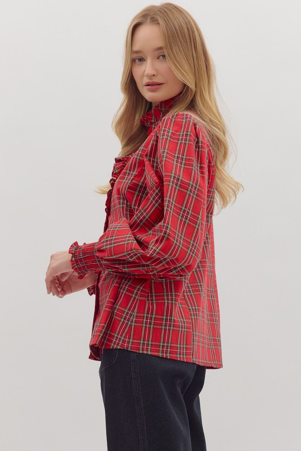 Christmas Plaid Blouse