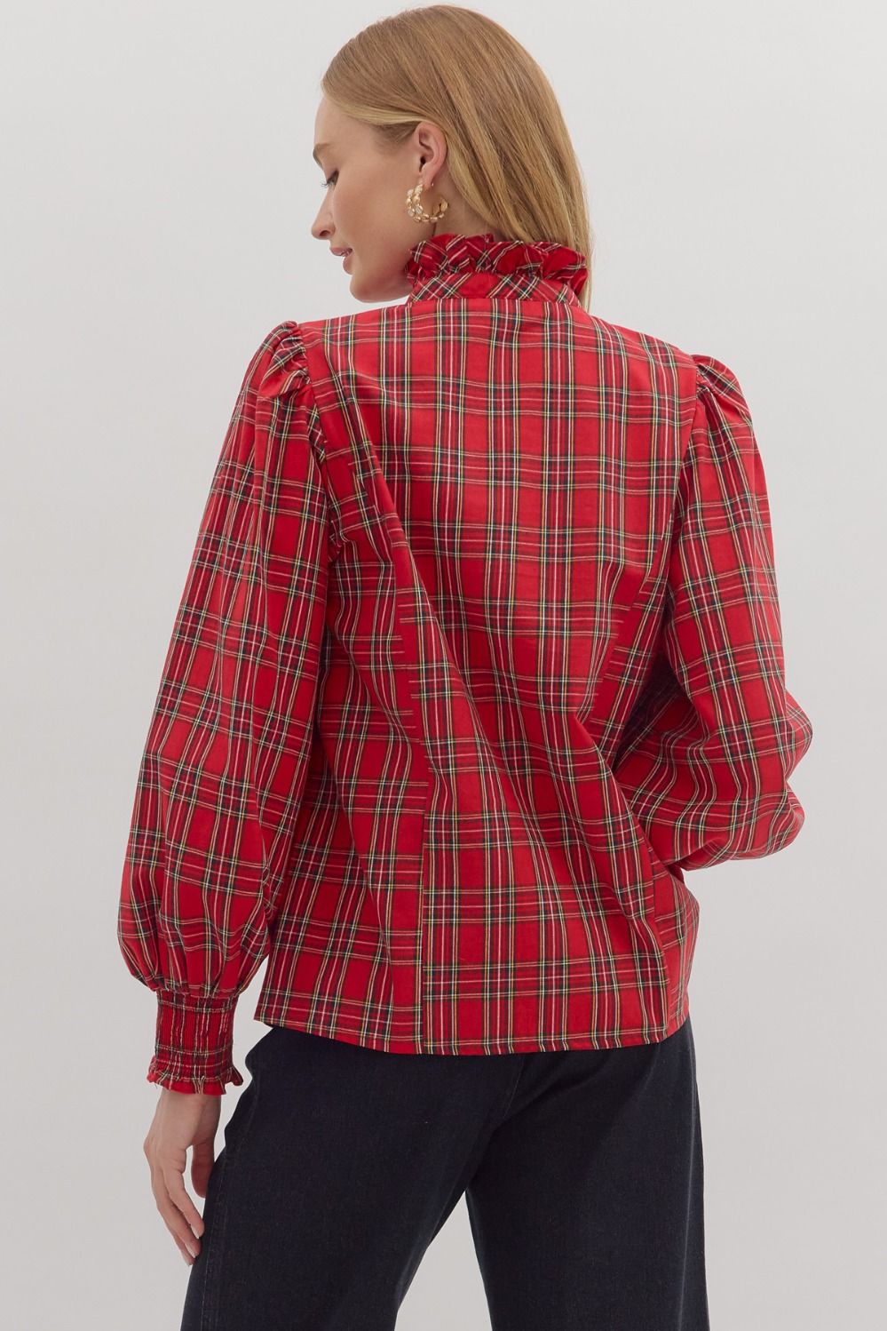 Christmas Plaid Blouse
