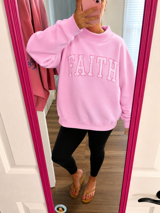 FAITH oversized mock neck top