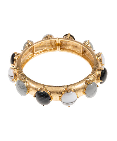 Stone Studded Bangle black and grey