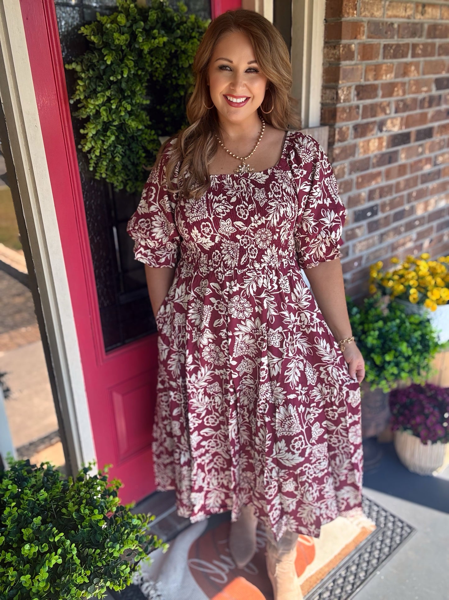 Burgundy Christina Dress