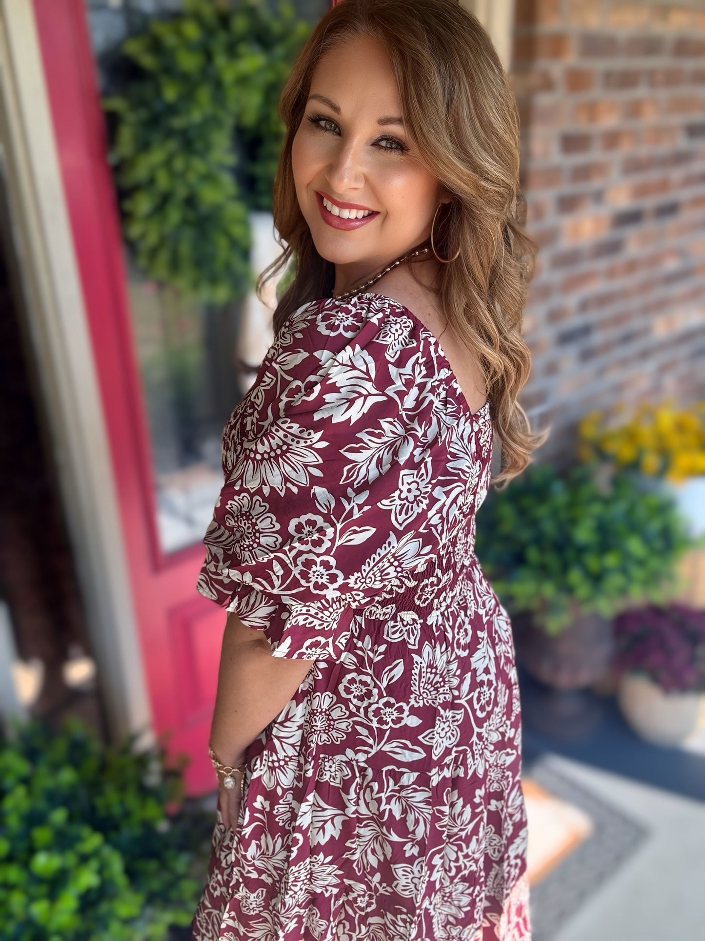 Burgundy Christina Dress