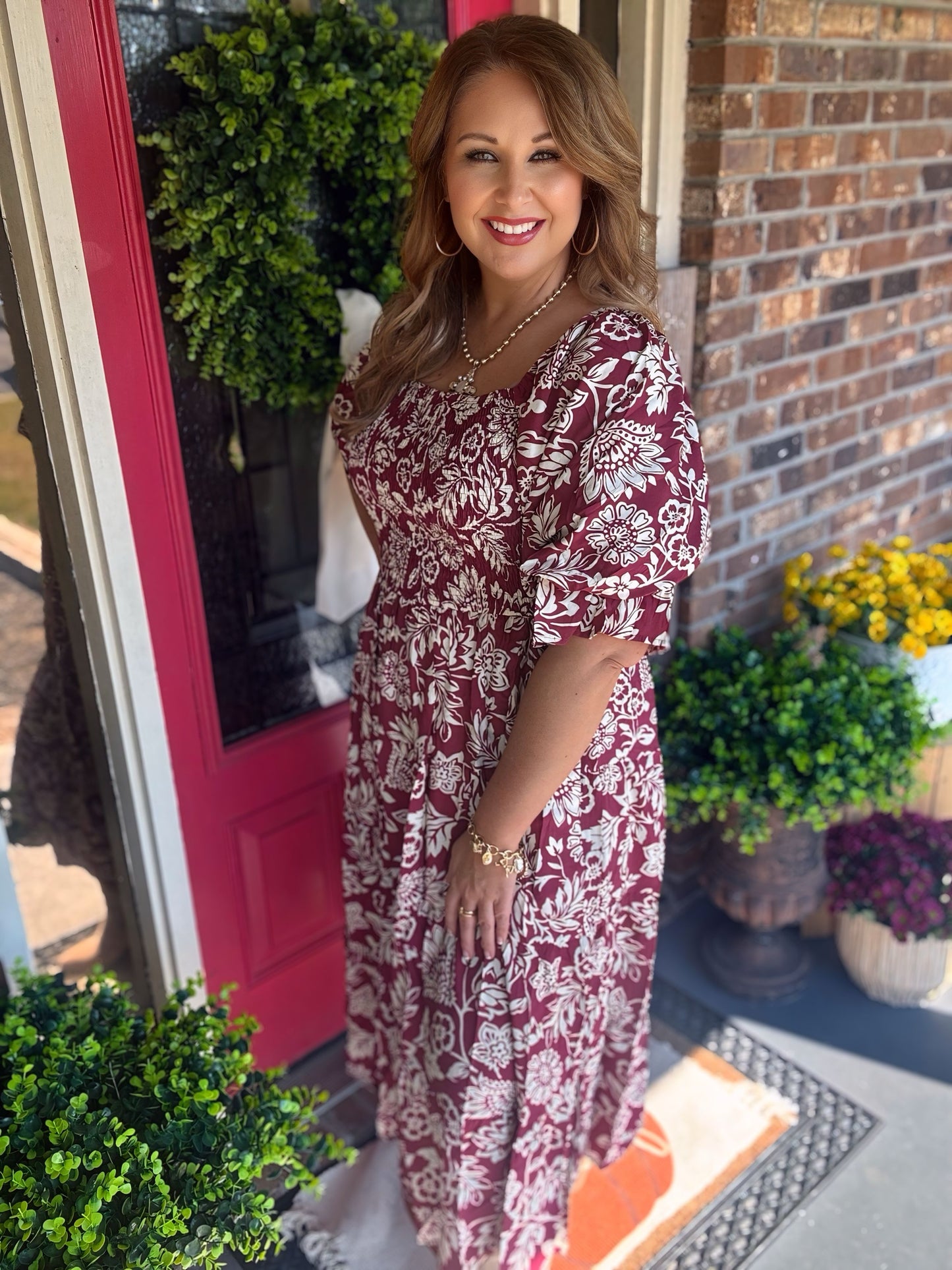 Burgundy Christina Dress