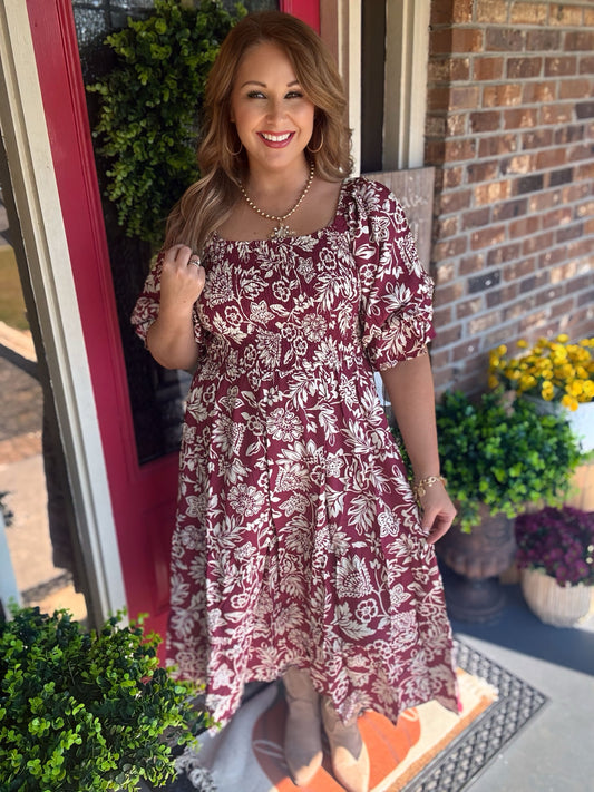 Burgundy Christina Dress