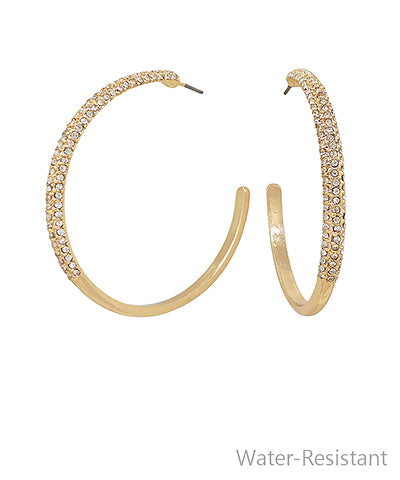 Pave Crystal Open Hoops