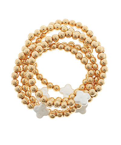 Pearl Clover Station CCB Bracelet Set