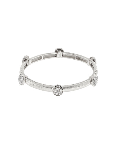 Silver Pave Round Station Bracelet