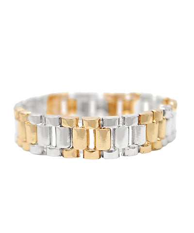 Mixed Metal Watch Band Bracelet