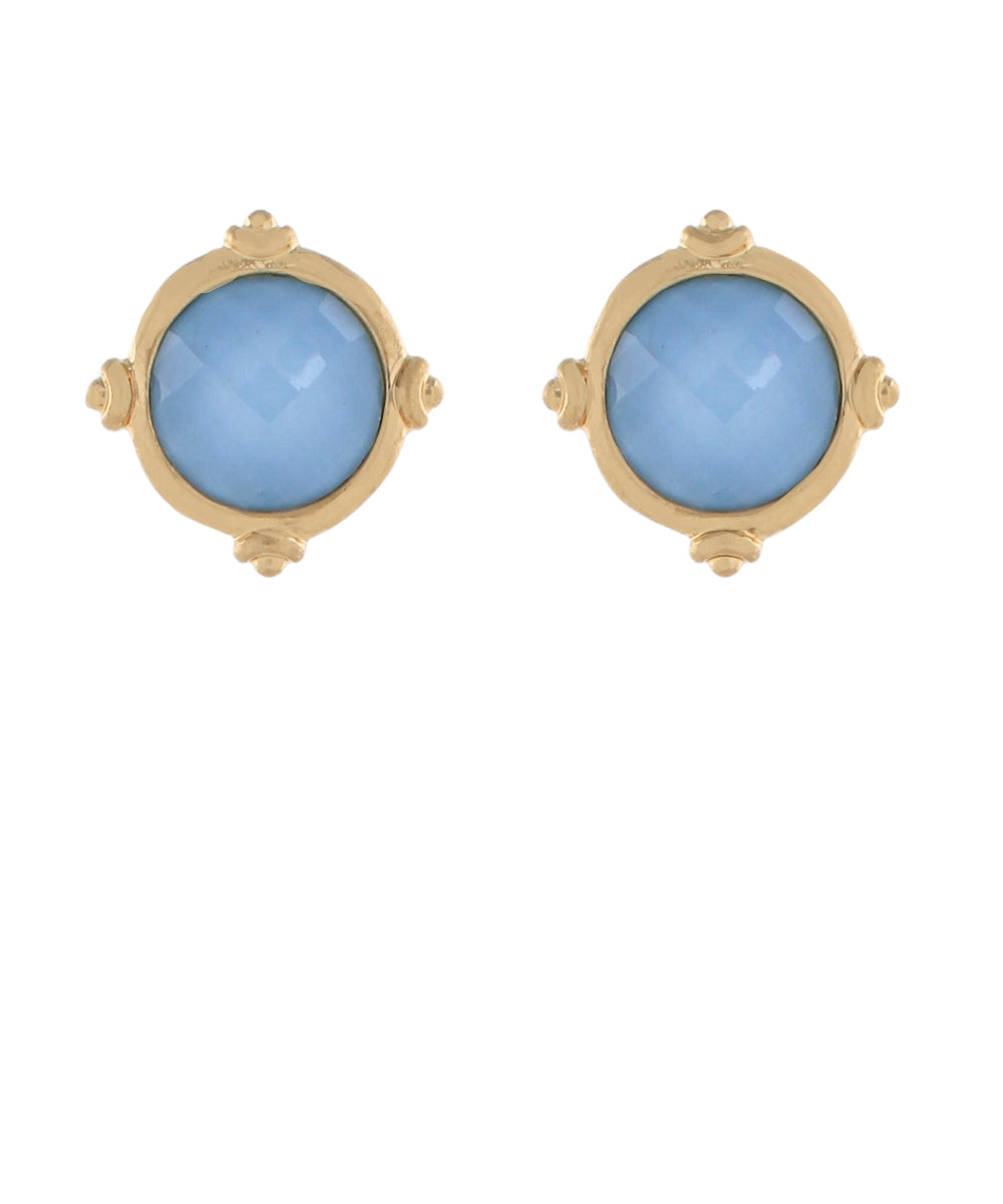 Framed & Faceted Stone Earrings