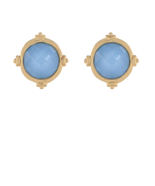 Framed & Faceted Stone Earrings