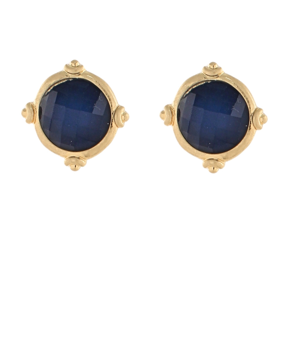 Framed & Faceted Stone Earrings