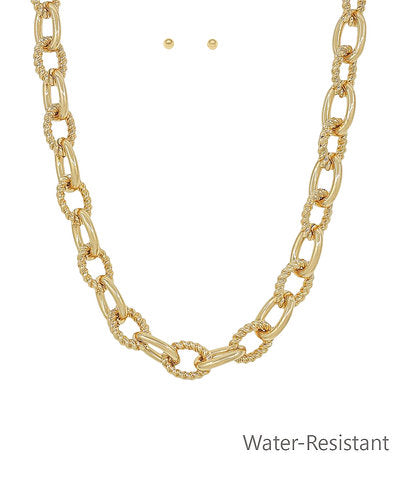 Water Resistant Oval Necklace Set