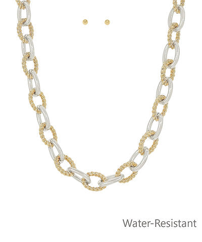 Water Resistant Oval Necklace Set