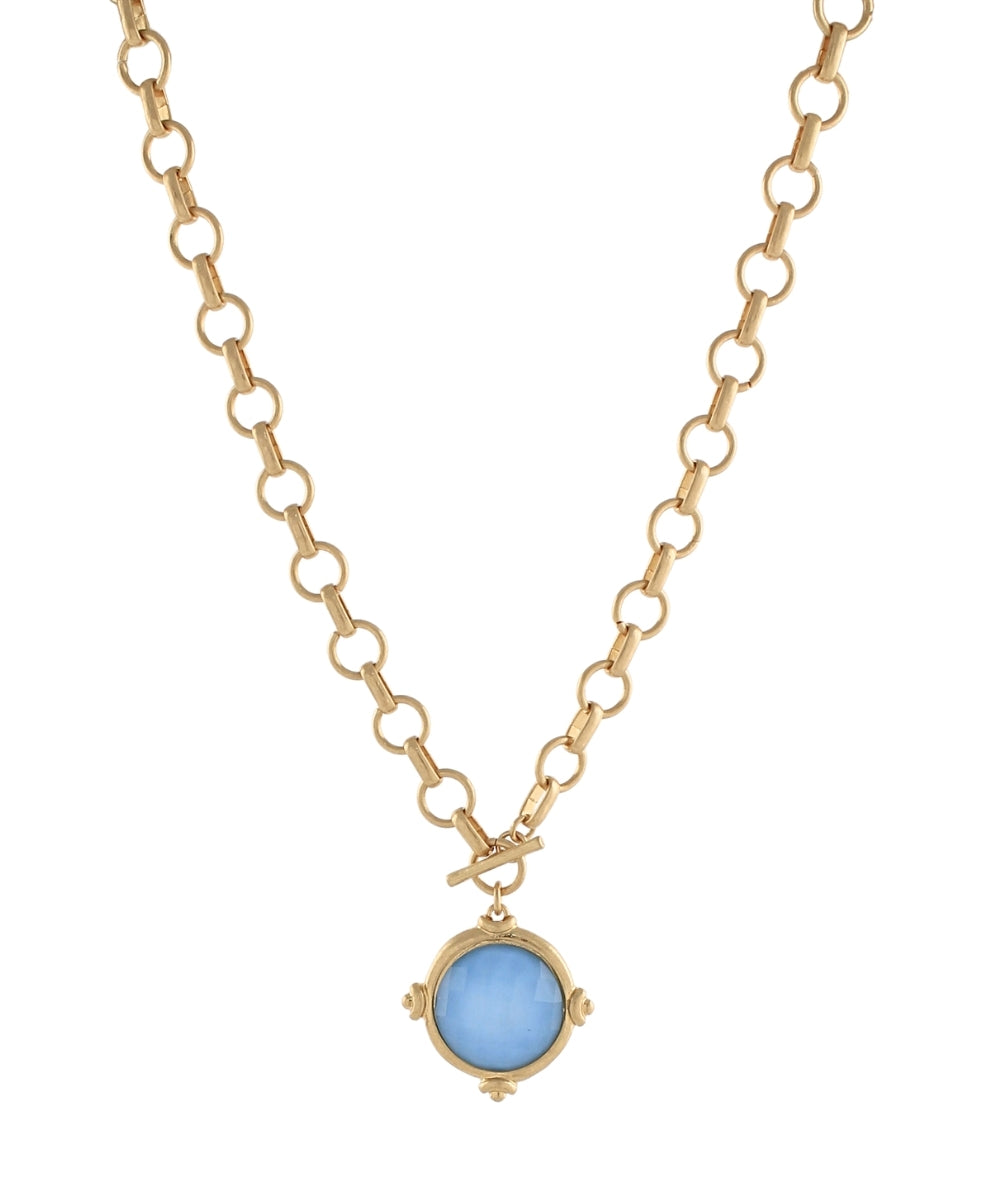 Framed & Faceted Stone Necklace
