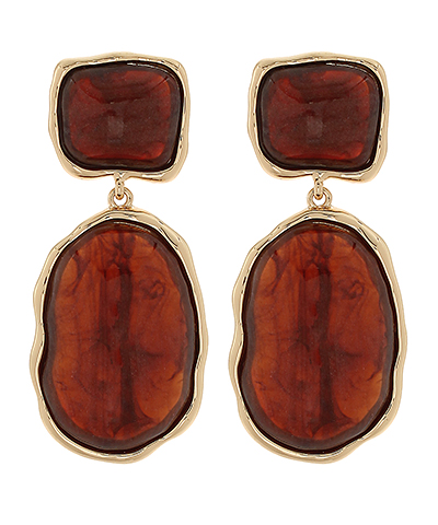 Geometric Oval & Square Earrings