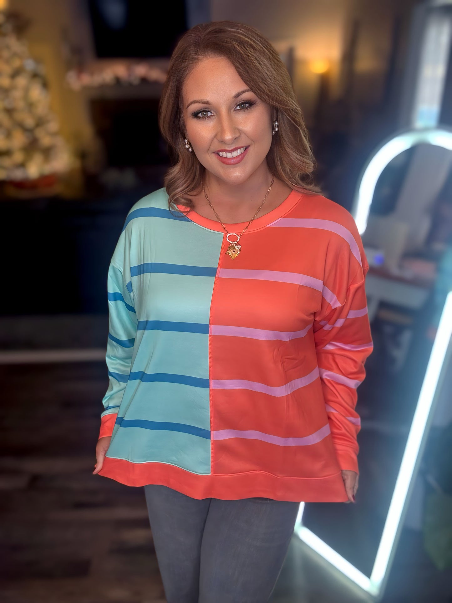 Striped Color Block Top