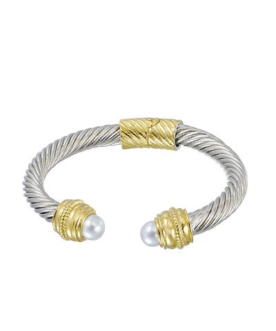 Pearl Edge Cable Cuff Bracelet