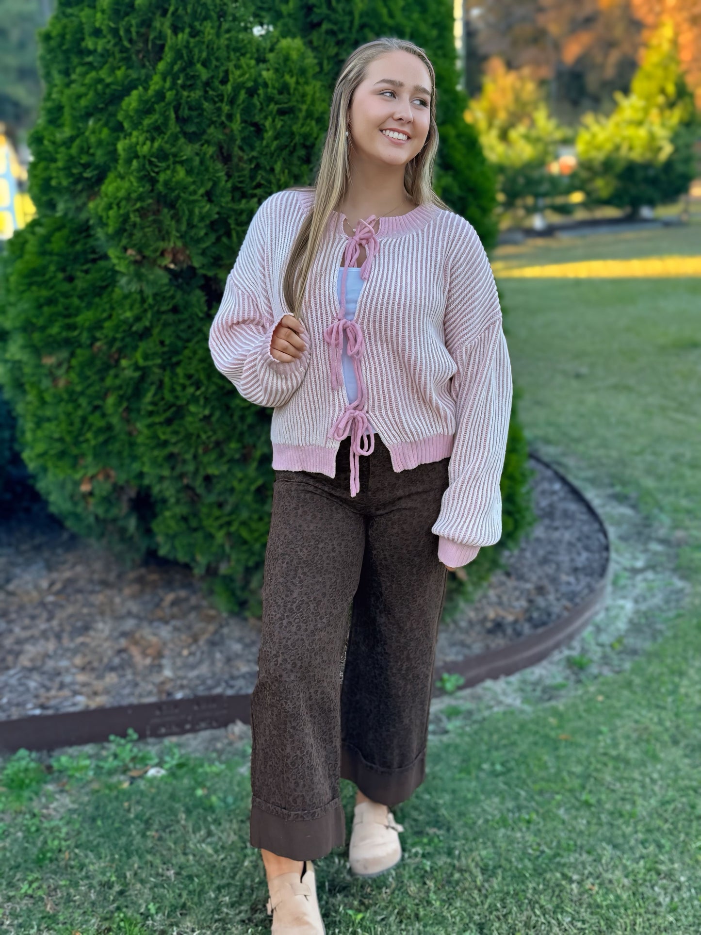 Front Tie Cozy Cardigan