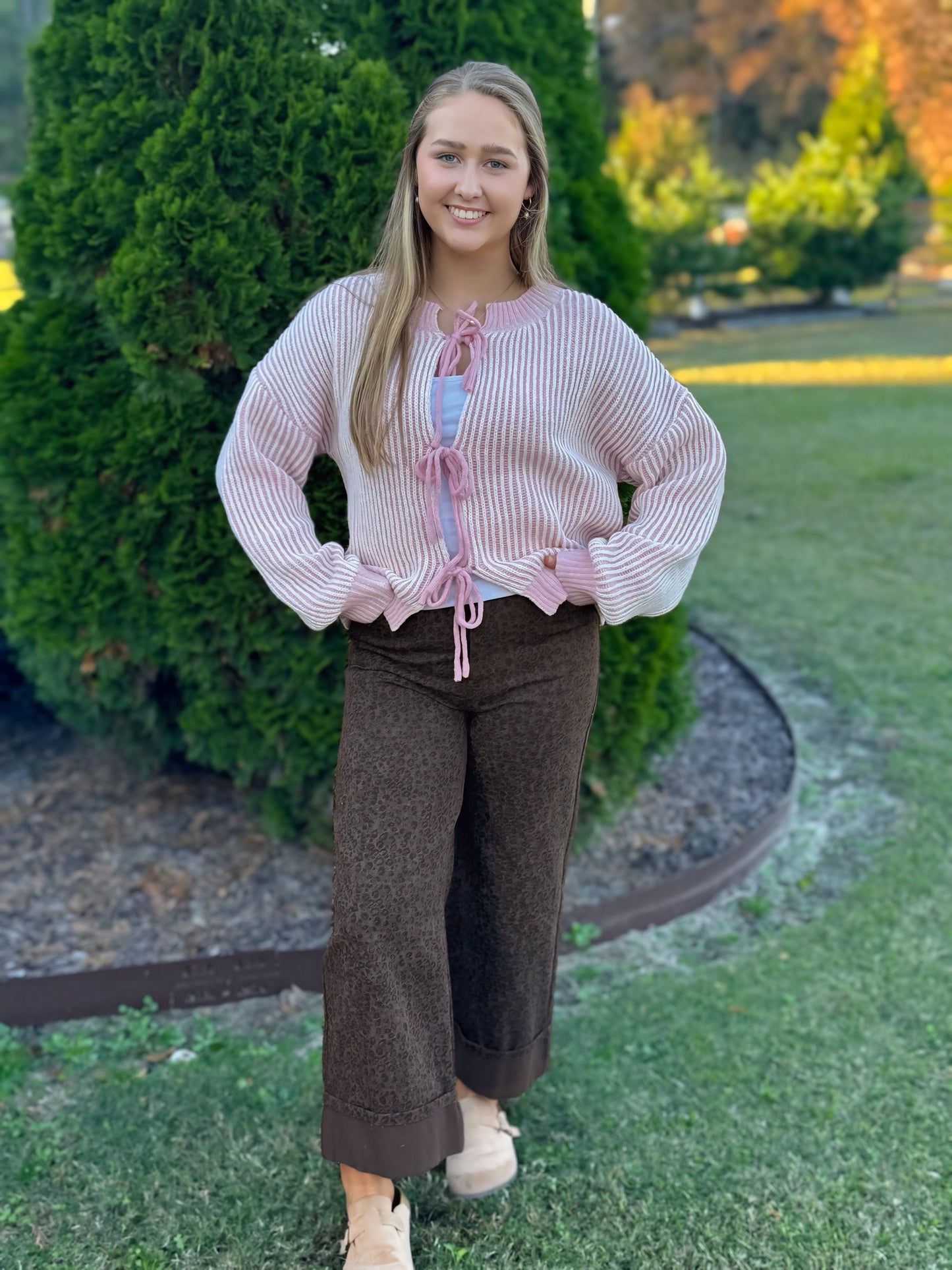 Front Tie Cozy Cardigan