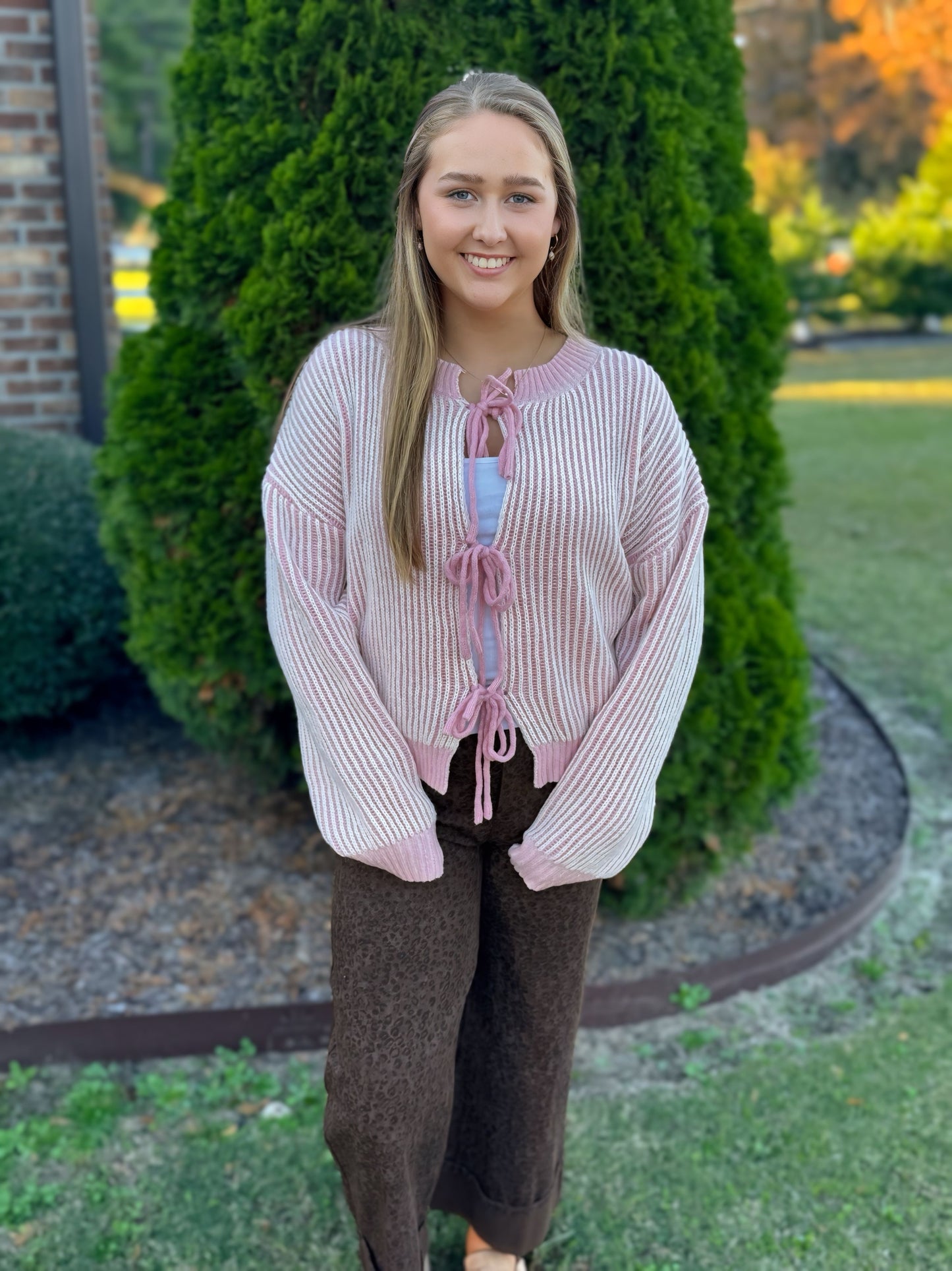 Front Tie Cozy Cardigan