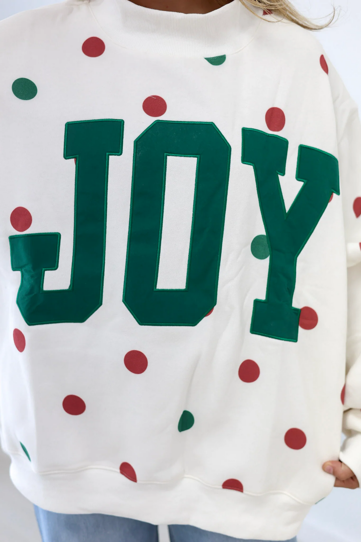 JOY Polka Dot Oversized Mock Neck Pullover – Bucketlist