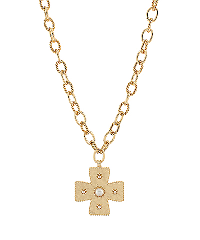 Textured Byzantine Cross Necklace