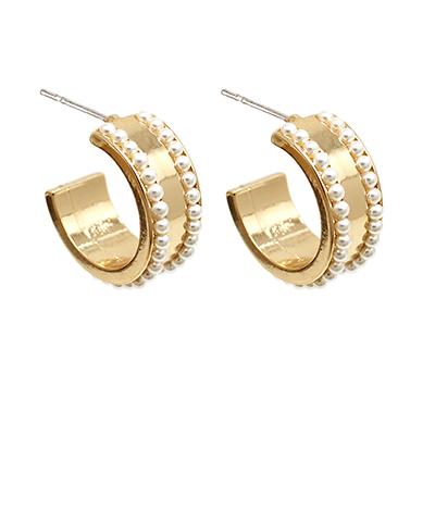 Double Line Pearl Metal Hoops