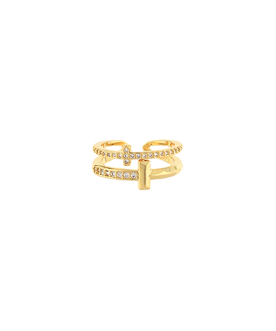 Pave Bar Open Ring