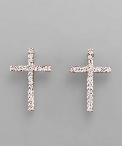 Gold Cross Earrings