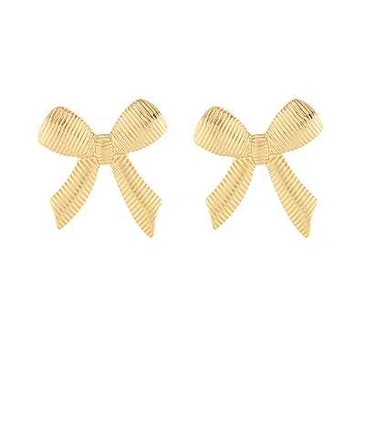 Gold Textured Ribbon Earrings