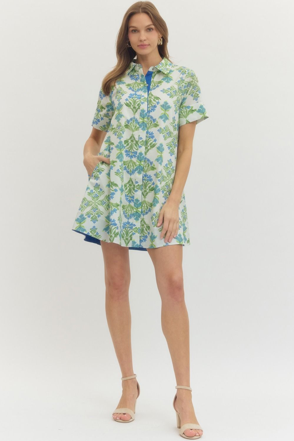 Entro Floral Mini Dress Reg/Plus