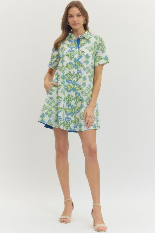 Entro Floral Mini Dress Reg/Plus